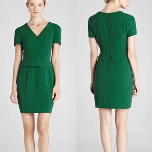 Reiss Marcia Green V-Neck Dress Size 6